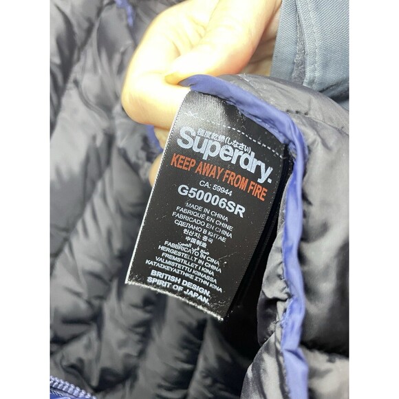 Superdry Navy Blue Women’s Full Length Padded Jacket Hooded Size US 6 - Picture 6 of 12
